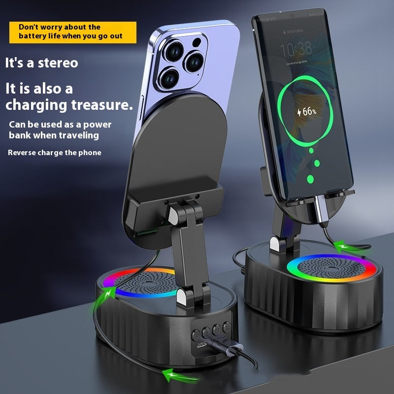 Wireless Induction Audio Bluetooth Speaker 5 in 1 Phone Holder