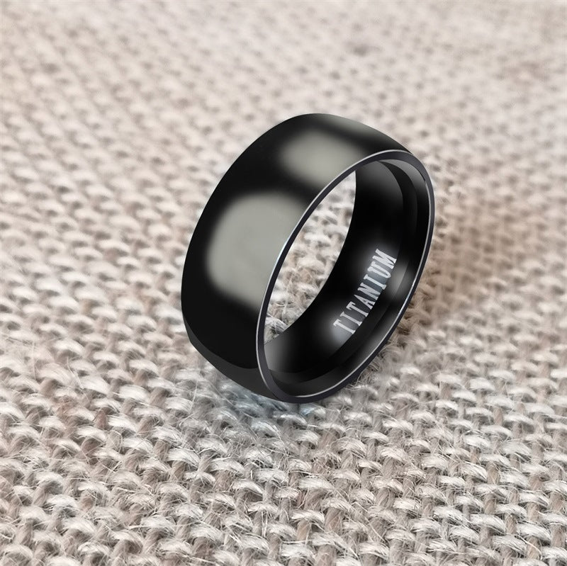 Versatile Black Titanium Men's Ring