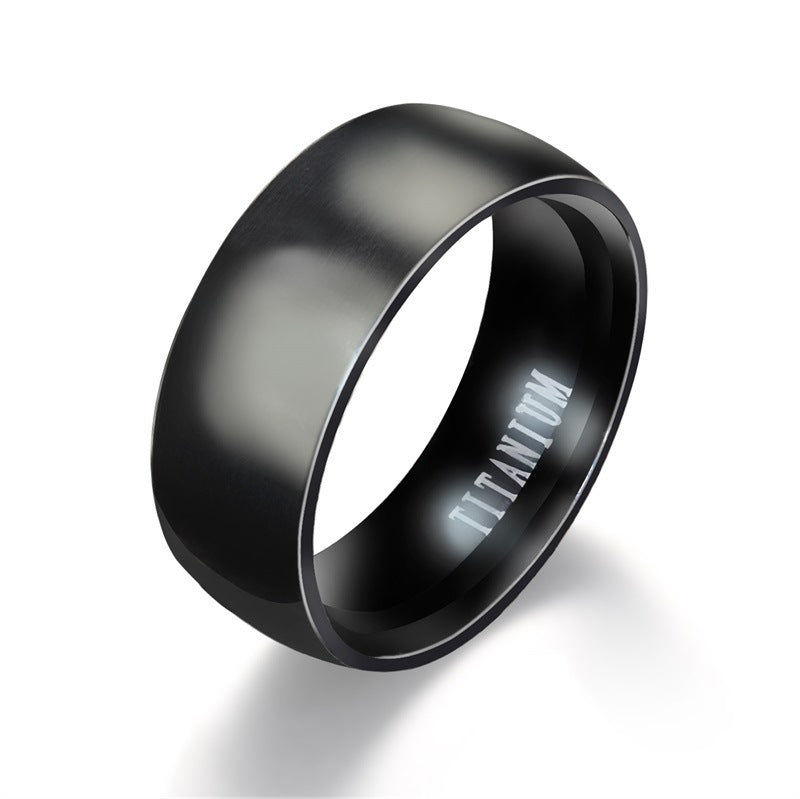 Versatile Black Titanium Men's Ring