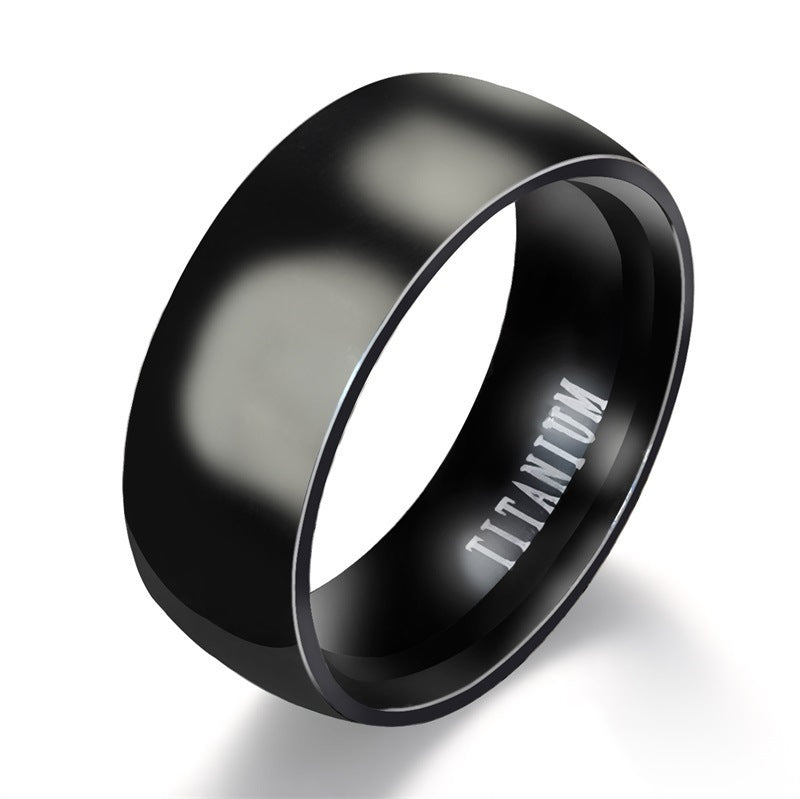 Versatile Black Titanium Men's Ring