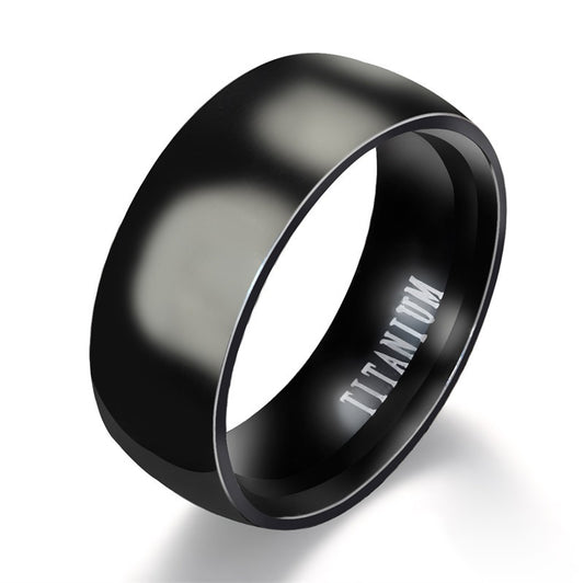 Versatile Black Titanium Men's Ring