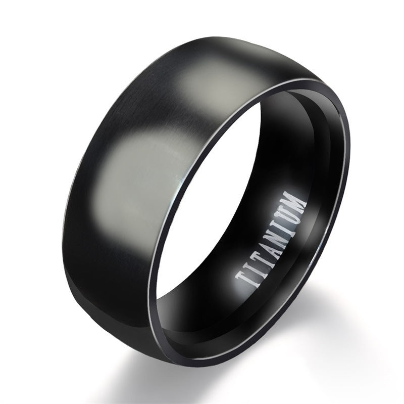 Versatile Black Titanium Men's Ring