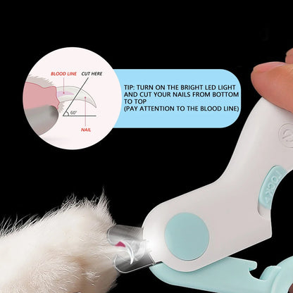 LED Light Cat Dog Nail Clipper Cutter