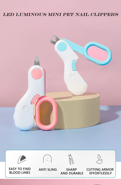 LED Light Cat Dog Nail Clipper Cutter