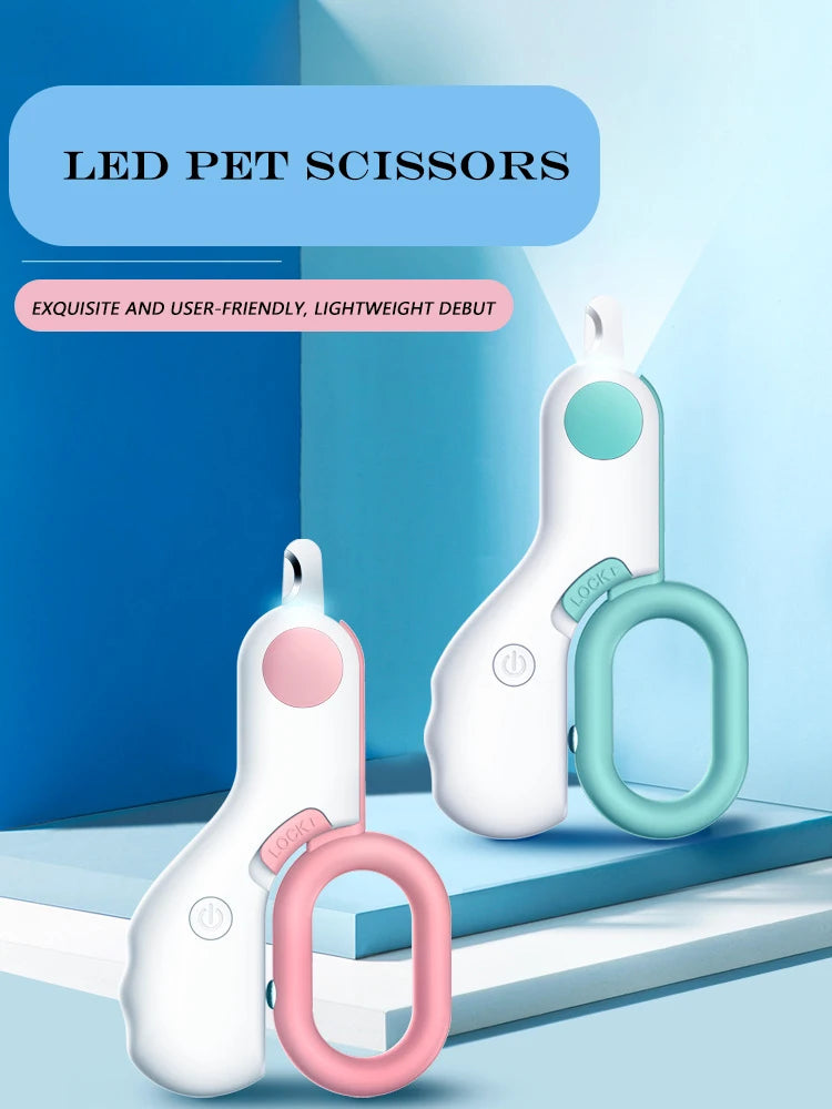 LED Light Cat Dog Nail Clipper Cutter