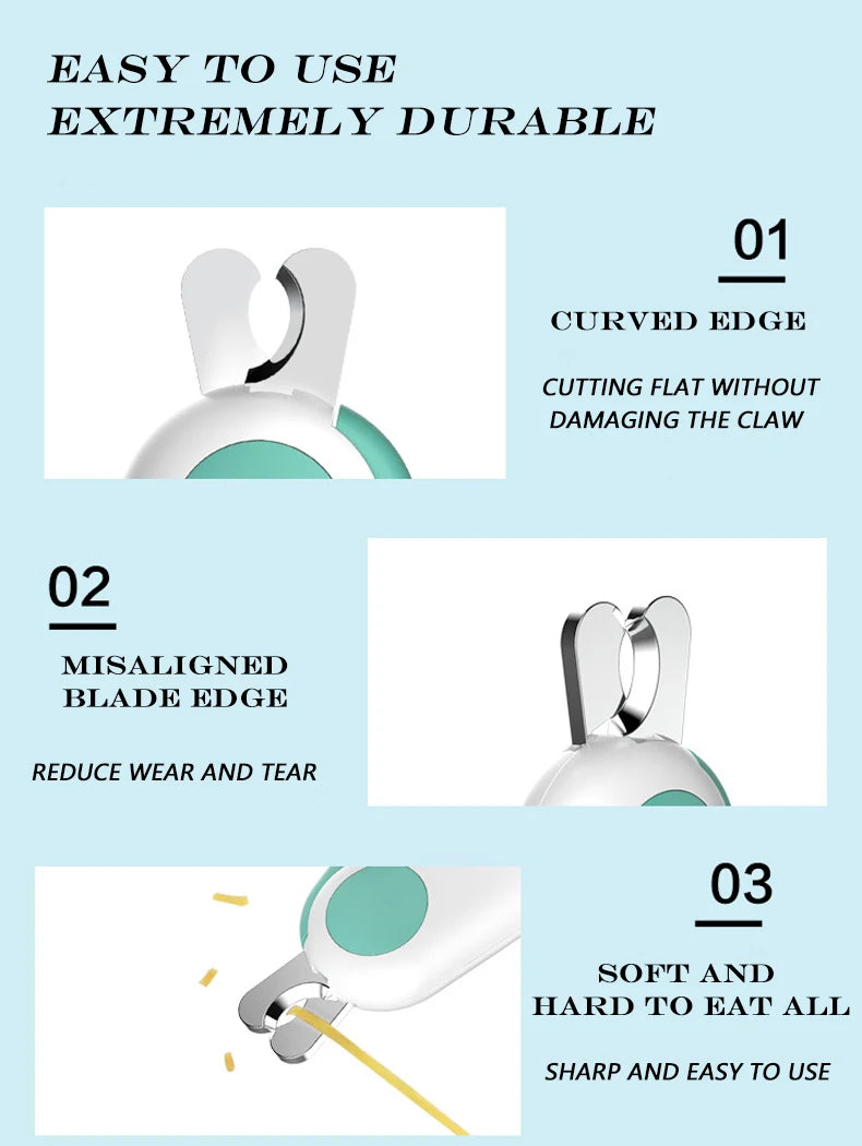 LED Light Cat Dog Nail Clipper Cutter