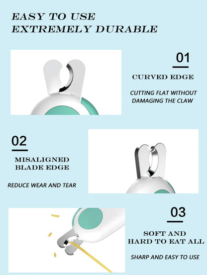 LED Light Cat Dog Nail Clipper Cutter
